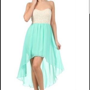 ALMOST FAMOUS HIGH LOW DRESS LACE MINT SZ M